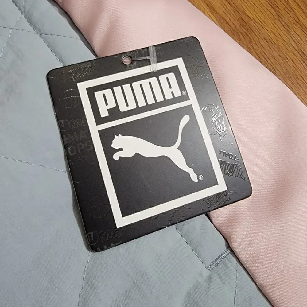Puma Basketball Woven Padded Shorts Quarry Men's Size S Gray White Pink 532083
